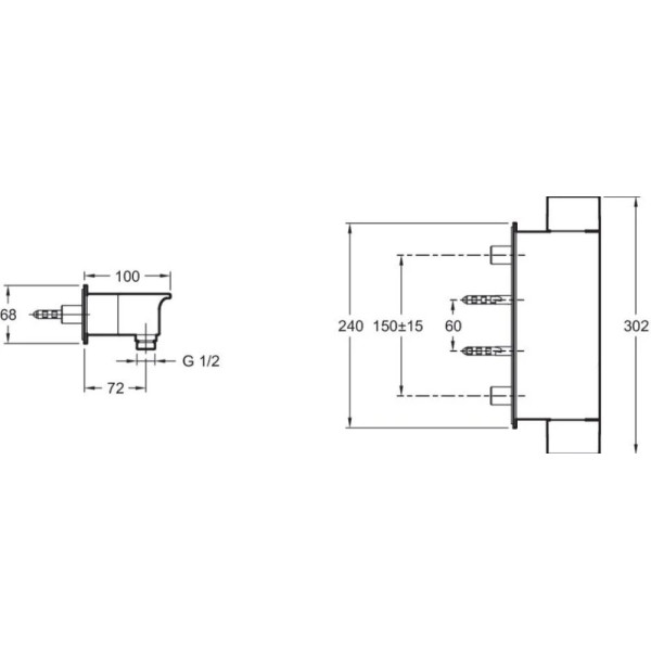 Смеситель для душа Jacob Delafon Stance хром (E9104-CP)