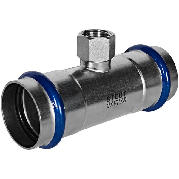Тройник переходной 42х1/2"Вх42 Stout SSS-2015 ВПр-ВР (нерж.ст., пресс) SSS-2015-004212 Тройник переходной 42х1/2"Вх42 Stout SSS-2015 ВПр-ВР (нерж.ст., пресс) SSS-2015-004212
