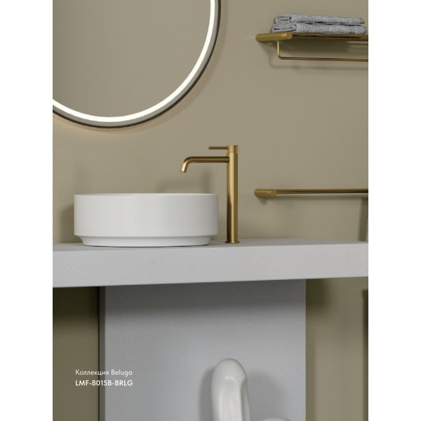 Смеситель для раковины Lemark Beluga золотой (LMF-8015B-BRLG)