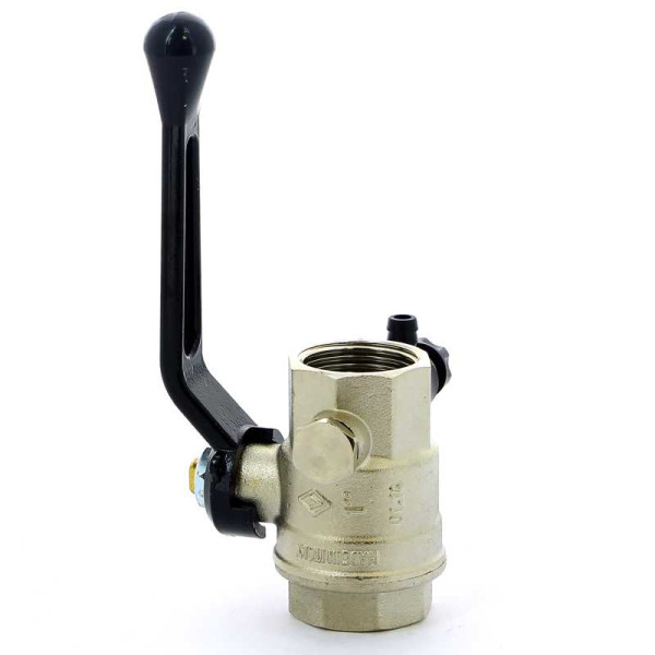 Кран Bugatti 1" шаровый с воздухоотводчиком Oregon 330 (черная ручка) (03300029)