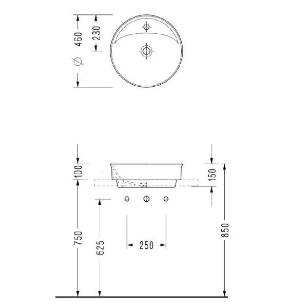 Раковина накладная Serel Minimal 46x46 (2058TXS110H) Раковина накладная Serel Minimal 46x46 (2058TXS110H)