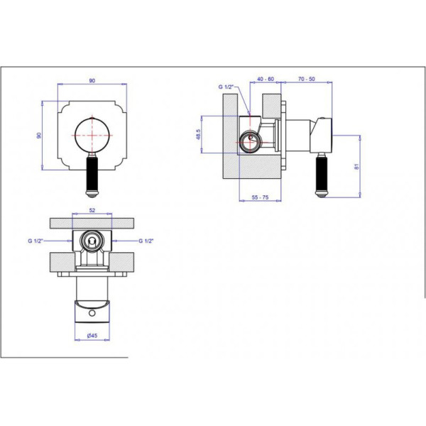 Смеситель для душа Cezares Olipm бронза матовый (OLIMP-DIM2-02-L)