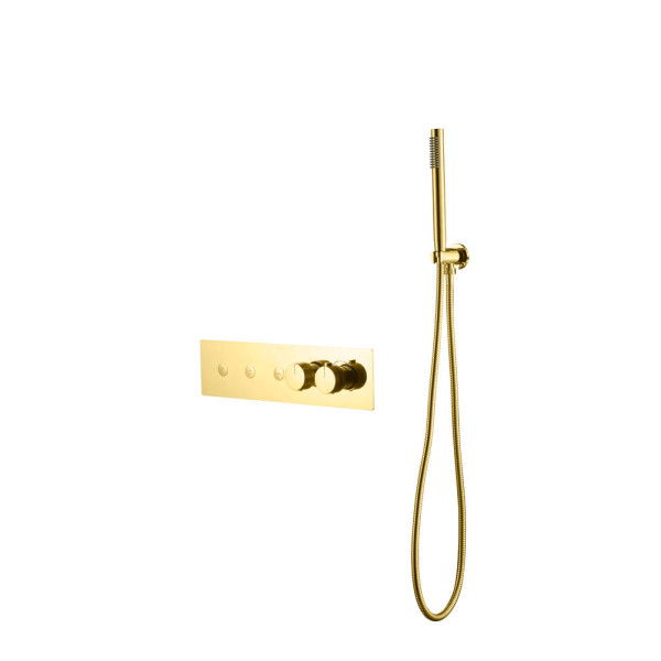 Смеситель для душа fusion Termo с ручным душем gold G золото (131-SYS-G)