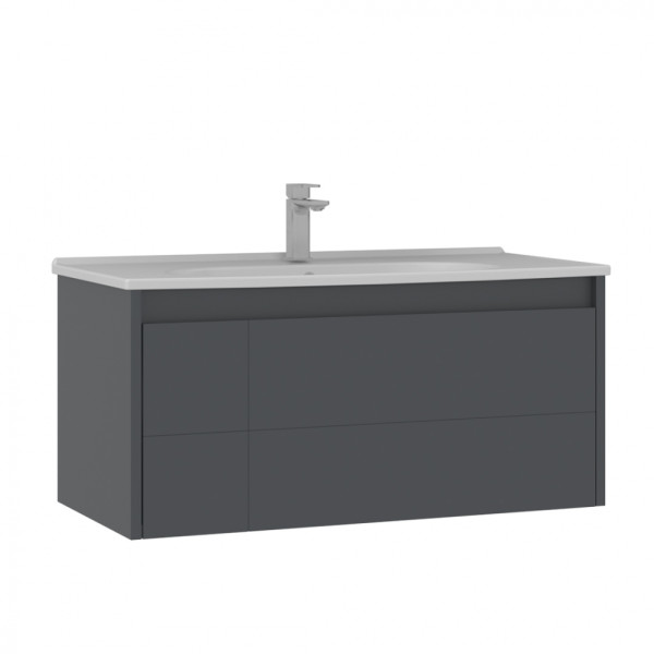 Тумба подвесная Orka Likya 1000x500x460 с раковиной антрацит матовый (5002489)