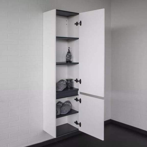 Пенал подвесной Comforty Лозанна 400x300x1600 белый глянцевый (00-00017837)