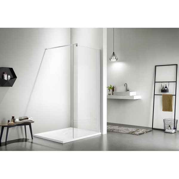 Душевая перегородка Aquatek 90x200 стекло прозрачное, профиль хром (AQ WIW 09020CH)