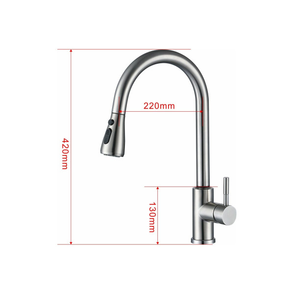 Смеситель для кухни Esko вытяжной излив хром (TSS 519)