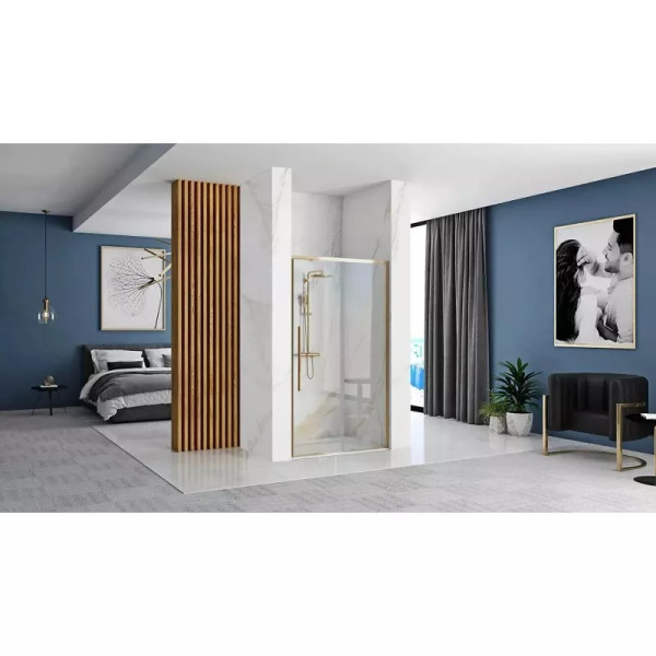 Душевая дверь Rea Solar 100x195 стекло прозрачное, профиль золото (REA-K6547) Душевая дверь Rea Solar 100x195 стекло прозрачное, профиль золото (REA-K6547)