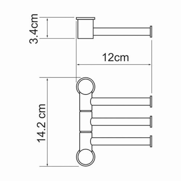 Полотенцедержатель тройной WasserKraft хром (K-1053)