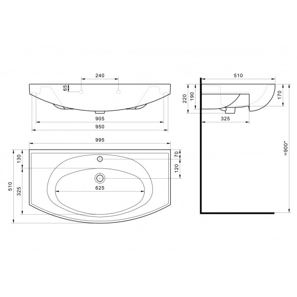 Раковина подвесная Santek Энигма-100 белая (1WH207777)
