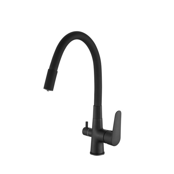Смеситель для кухни Esko Кораллы с подключением к фильтру черный (CL 03 B Total)