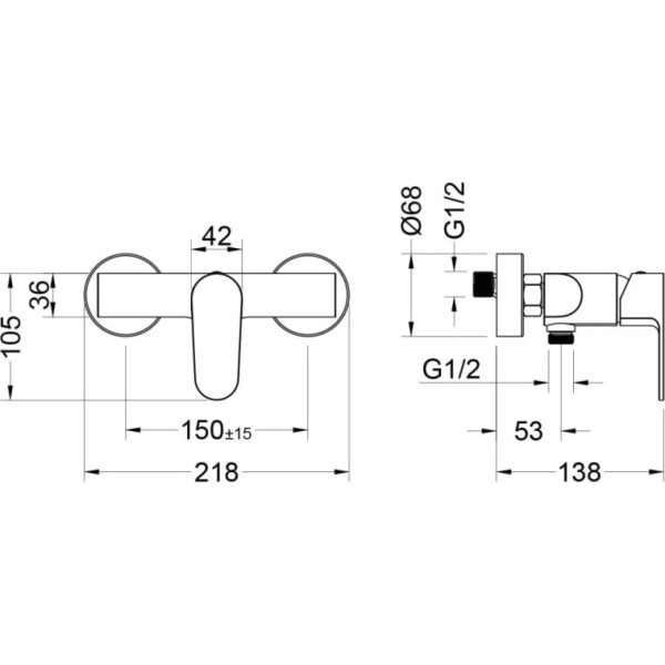 Смеситель для душа Aquatek Оберон хром (AQ1260CR)