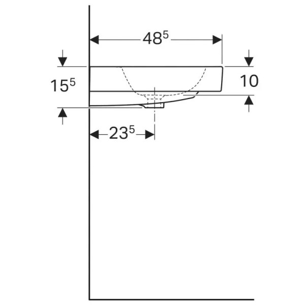 Раковина подвесная Geberit iCon 75x48,5 белая (124075000) Раковина подвесная Geberit iCon 75x48,5 белая (124075000)