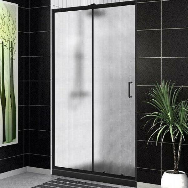 Душевая дверь BelBagno Uno-195 120x195 стекло рифленое, профиль черный (UNO-195-BF-1-120-P-NERO)