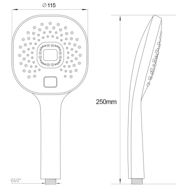 Душевая лейка Melodia Luxe d120 мм хром, 3 функции (MKP26311BL)