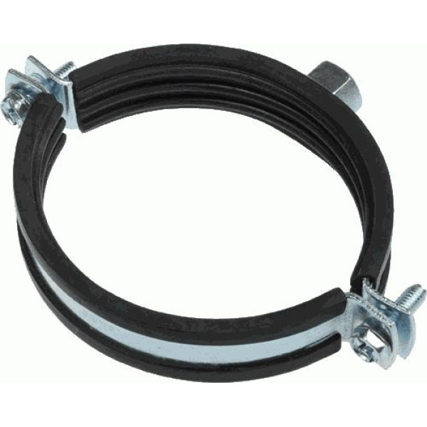 Хомут стальной оцинкованный 2 1/2" (73-80 мм.) с резиновым уплотнением TeRma (гайка М10) (24036)