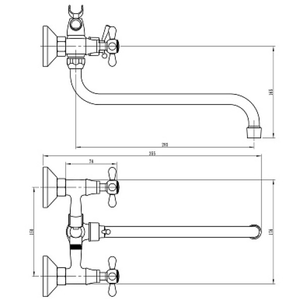 Смеситель для ванны и душа S22-065 хром, круглый излив 350 мм Ligeya (S22-065 Ligeya) Смеситель для ванны и душа S22-065 хром, круглый излив 350 мм Ligeya (S22-065 Ligeya)