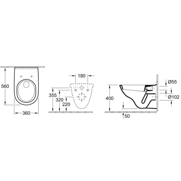 Унитаз подвесной VILLEROY & BOCH O'Novo (5660H101) Унитаз подвесной VILLEROY & BOCH O'Novo (5660H101)
