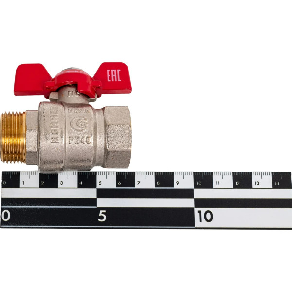 Кран 3/4" ВН шаровый Rommer (ГОСТ, красная бабочка) RBV-0004-2210220 Кран 3/4" ВН шаровый Rommer (ГОСТ, красная бабочка) RBV-0004-2210220