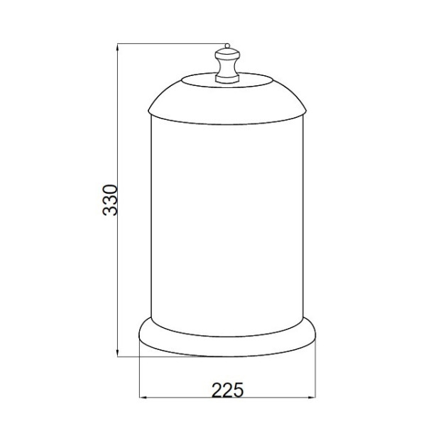 Ведро для мусора Boheme Vogue 22,5x22,5x33 хром (10188)