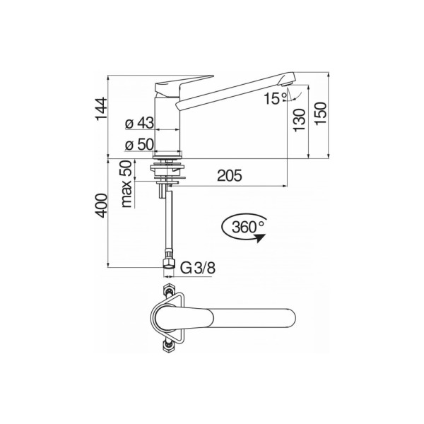 Смеситель для кухни Nobili Blues хром (BS101113/25CR)