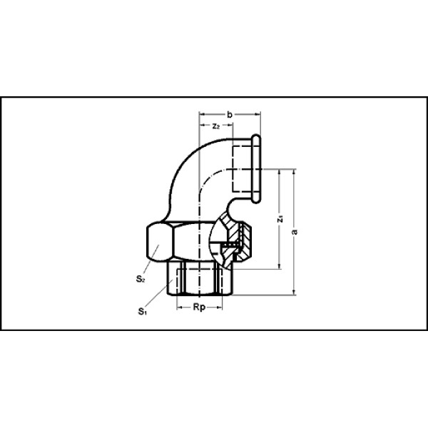 Сгон угловой (американка) 1 1/4" ВВ Sanha (чугун оцинкованный)(95)