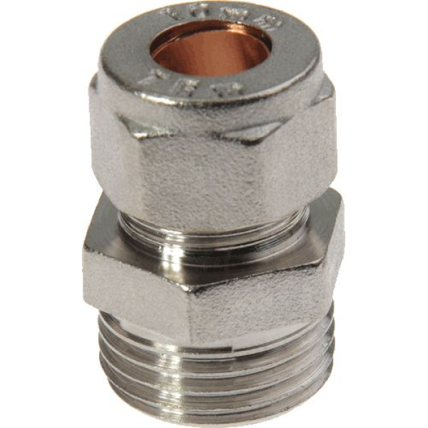 Соединение прямое 10*1/2"Н TeRma (обжим, никель) (06009) Соединение прямое 10*1/2"Н TeRma (обжим, никель) (06009)