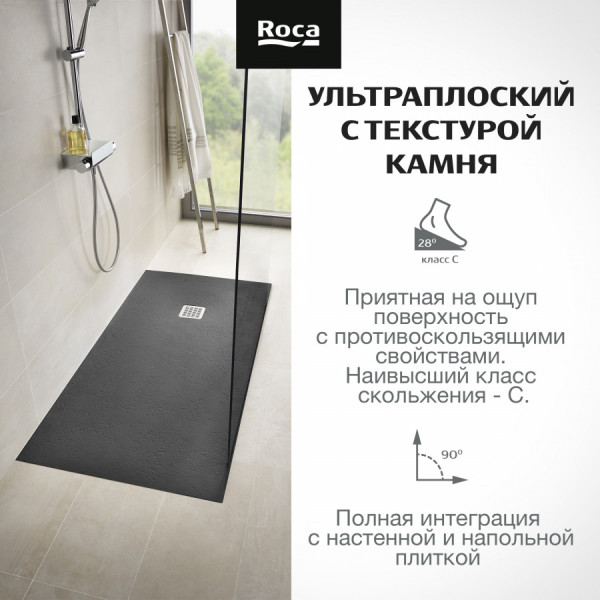 Душевой поддон Roca Terran 70x160x31 профиль черный (AP1016402BC0140) Душевой поддон Roca Terran 70x160x31 профиль черный (AP1016402BC0140)