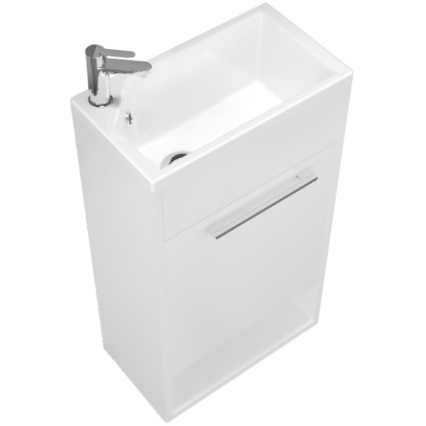 Тумба напольная 1Marka Lira 390*220*850 с раковиной, белый (У85920)