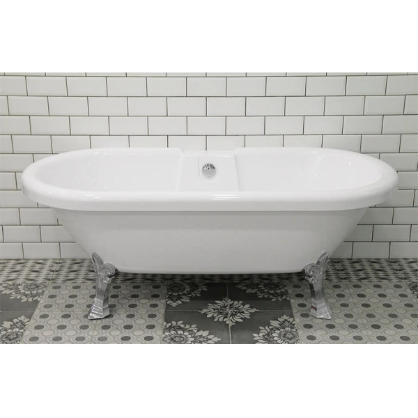 Ванна акриловая Радомир Леонесса 175*80 на ножках лилия со сливом-переливом - хром (1-01-2-0-9-138)