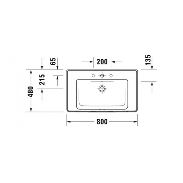 Раковина подвесная Duravit D-NEO 80*48 (2367800000)