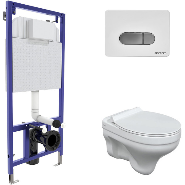 Комплект инсталляция с унитазом Berges Novum c с кнопкой D7 белая/хром глянец, унитаз ALBIT S, сидение Top Slim SO (042441) Комплект инсталляция с унитазом Berges Novum c с кнопкой D7 белая/хром глянец, унитаз ALBIT S, сидение Top Slim SO (042441)
