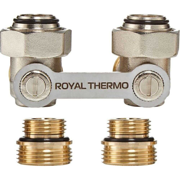 Фитинг двойной угловой со встроенным шаровым краном Royal Thermo 1/2"*3/4"ЕК  (RTE 07.00002)