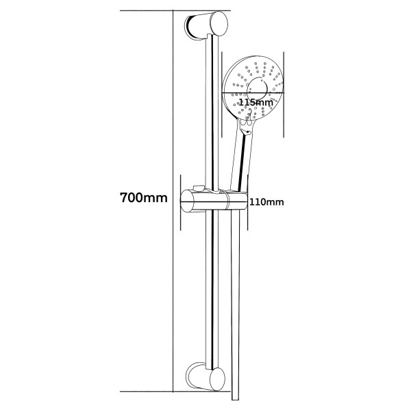 Душевой гарнитур Voda хром (VSS14)