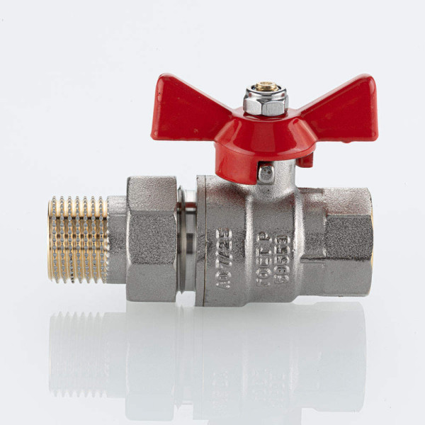 Кран 3/4" шаровый со сгоном Valtec Base-ГОСТ (красная бабочка) VT.227S.N.05
