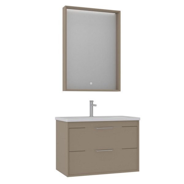 Тумба подвесная Orka Clay 800x500x520 с раковиной sahra (5004384)