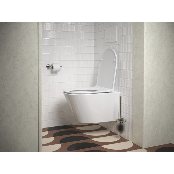 Инсталляция с подвесным унитазом Jacob Delafon Rodin с сиденьем с клавишей смыва, хром (EDY102-00, E23280-00, E38066-CP, E38064-NF) (E39933-CP)