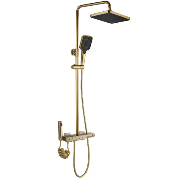 Душевая система термостатическая на четыре режима Rea Rob Gold mat (REA-P6623)