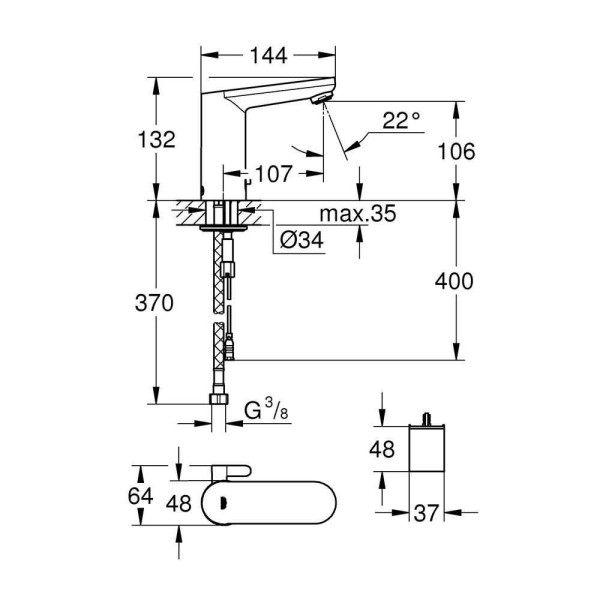 Смеситель для раковины Grohe Eurosmart Cosmopolitan E (36327001)