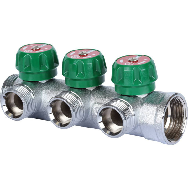 Коллектор 3 отвода регулируемый 1"x3/4"(18)EK Stout (хром) (SMB-6850-013403)