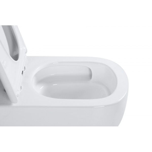 Унитаз подвесной Abber Bequem безободковый, смыв торнадо белый (AC1134T)