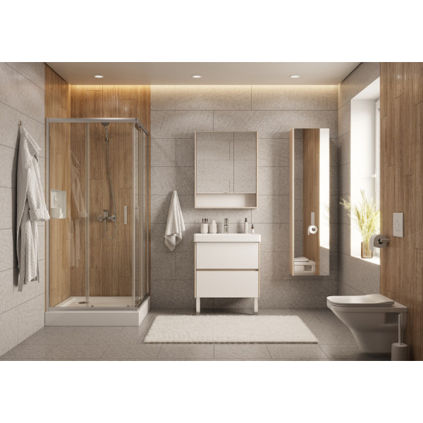 Душевой уголок Santek Вэлия 80x80x195 стекло (прозрачное, профиль хром (1WH501792)