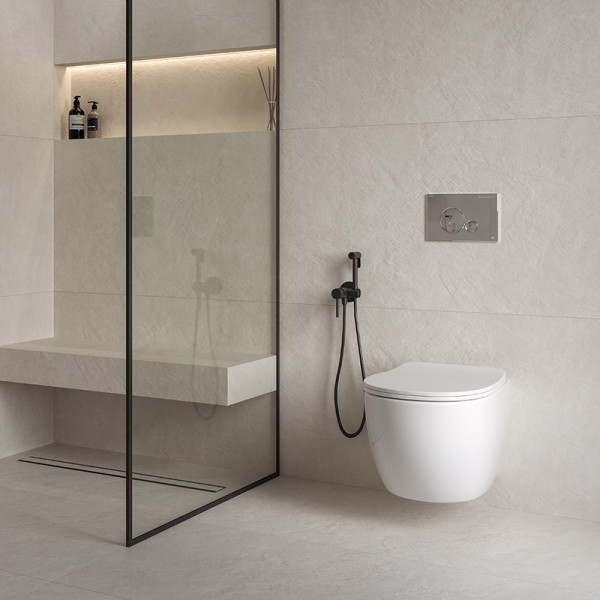 Комплект инсталляция с унитазом Galaxy RML SLM и клавишей Sanita LUXE сиденье+клавиша хром (Set.SL.Galaxy.RML.SLM.DM/OLI.SM.CH.G.R2)