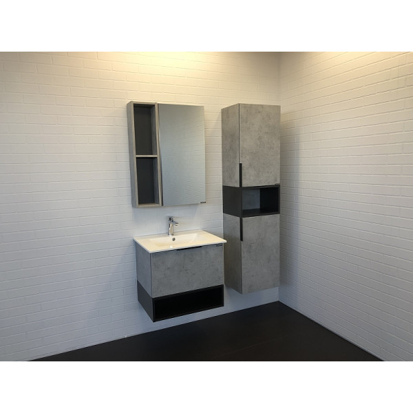 Шкаф зеркальный Comforty Франкфурт 600x140x800 дуб светлый (00-00004331)