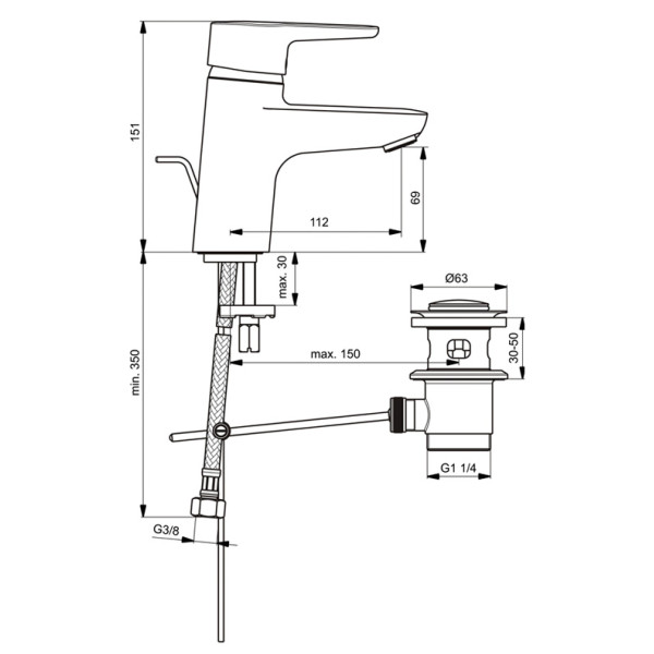 Смеситель для раковины Ideal Standard Connect new (B9914AA)