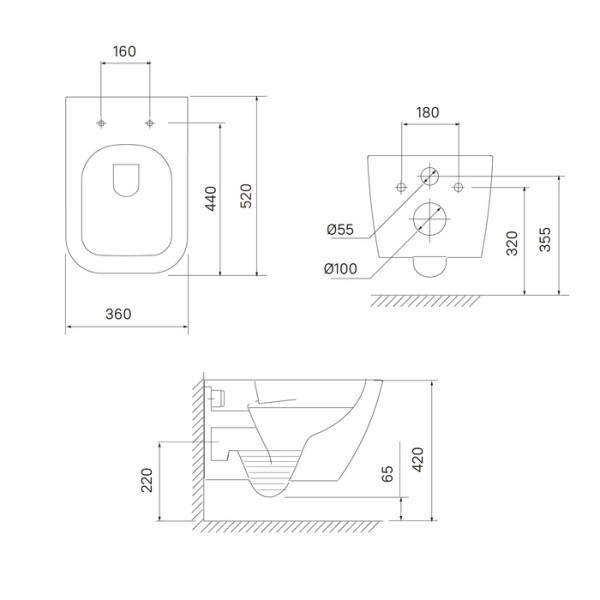 Унитаз подвесной Iddis Torr безободковый с сиденьем soft-close белый (TORRDSEi25)