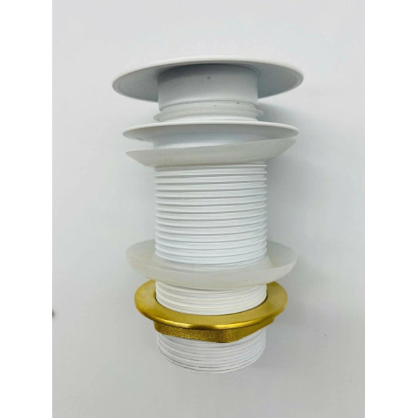 Донный клапан для раковины Vieir 1 1/4" (32 мм.), 67 мм. Quick Clac без перелива (латунь, белый) (VER21AYF)