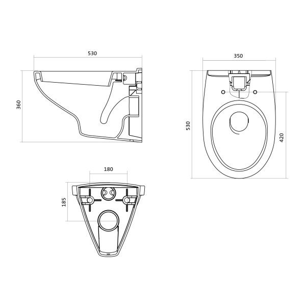 Комплект инсталляция с унитазом Santek Бореаль 530х400х1120 (1WH302464)