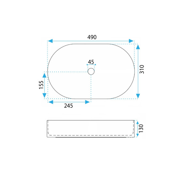 Раковина накладная REA Vanda 60x34x13 белая (REA-U0603)