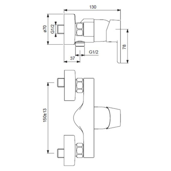 Смеситель для душа Ideal Standard Vito (B0411AA)